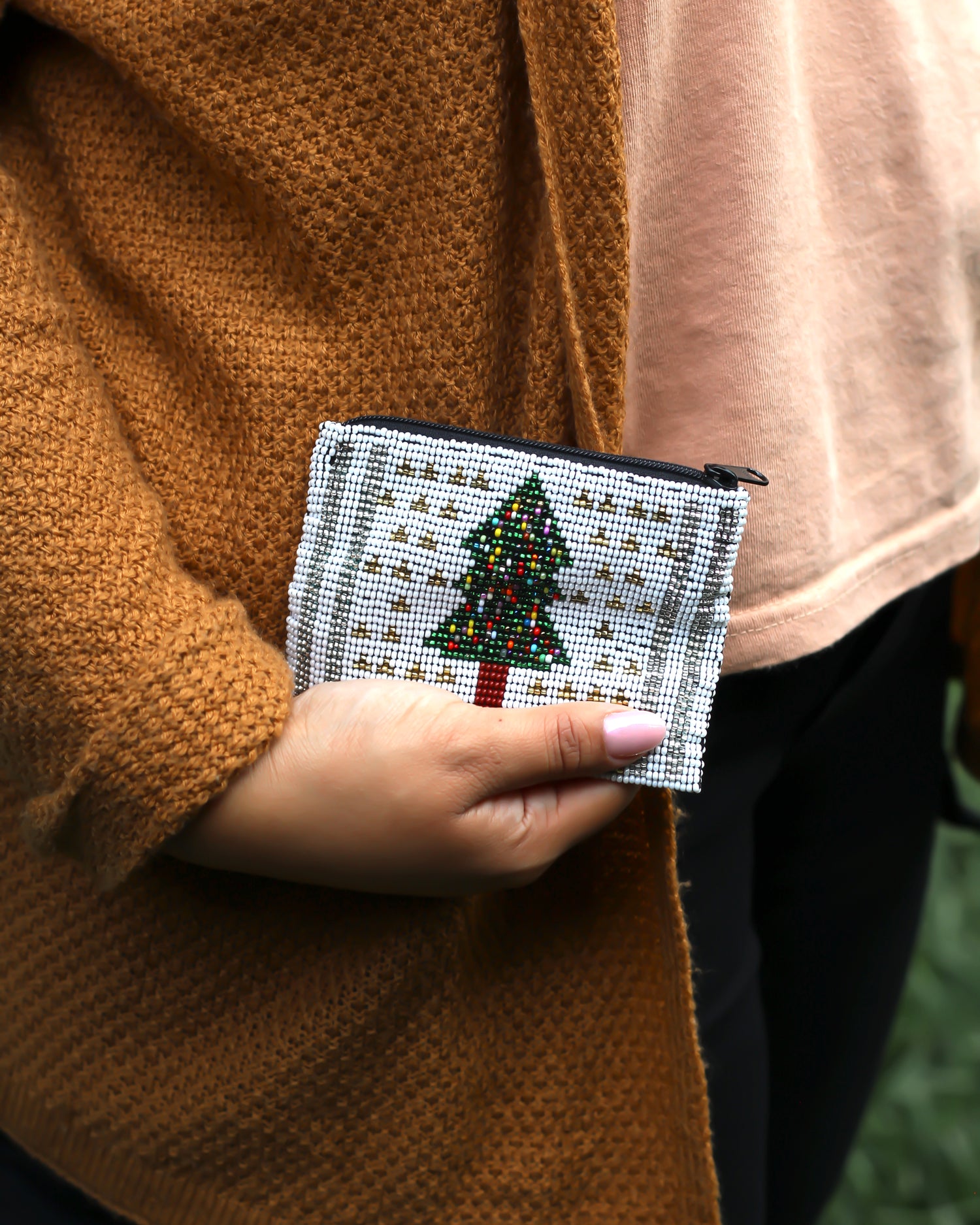 WHOLESALE Christmas Tree Beaded Coin Purse