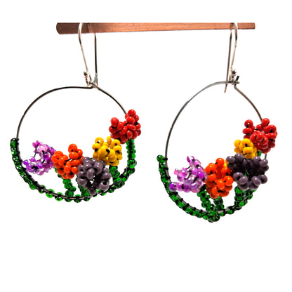WHOLESALE Floral Garden Earrings - 925 Silver Hooks