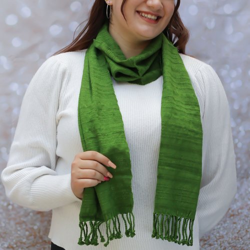 WHOLESALE Scarf with Stripes - Olive