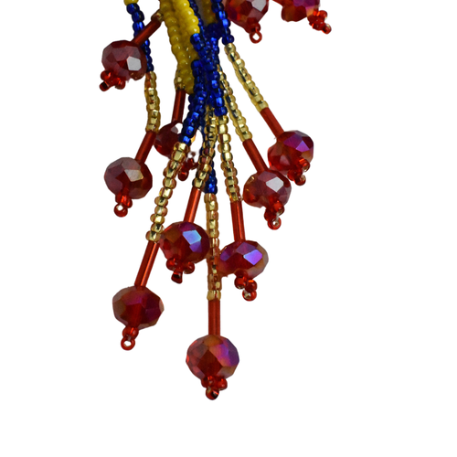 WHOLESALE Parrot with Tail Beaded Ornament Red