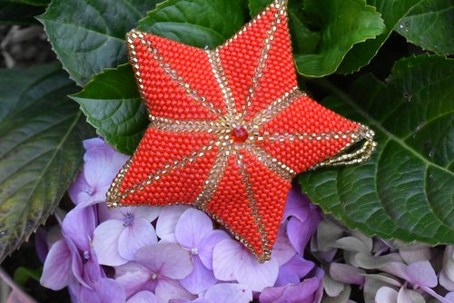 QUICK SHIPPING 📦📩 - Red Star Stuffed Ornament