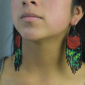 WHOLESALE Roses Earrings - 925 Silver Hooks