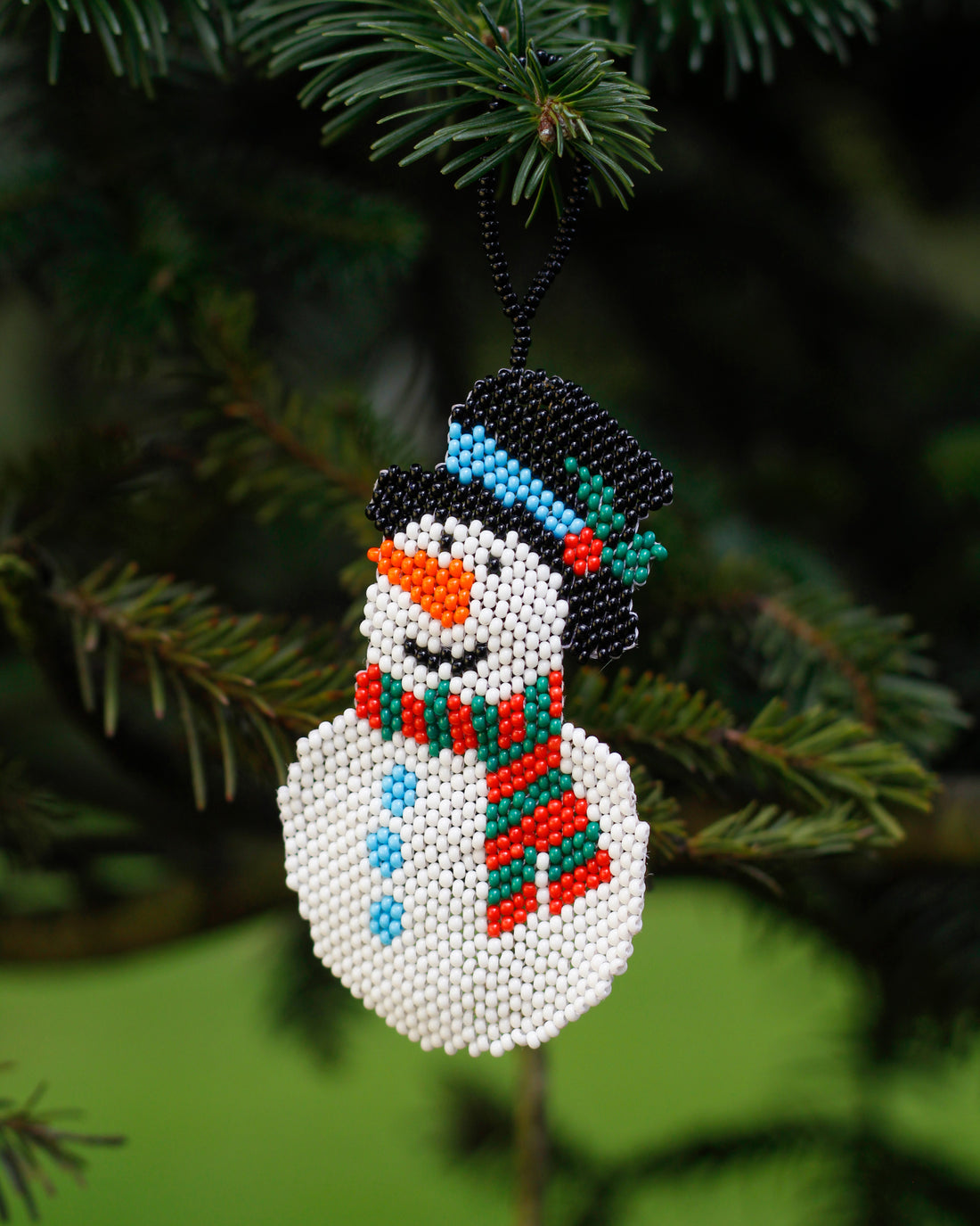 WHOLESALE Snowman Beaded Flat Ornament