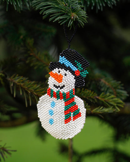 WHOLESALE Snowman Beaded Flat Ornament