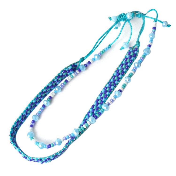 WHOLESALE Twin Azure Waves Anklet Bracelet Set