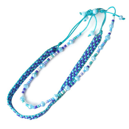 WHOLESALE Twin Azure Waves Anklet Bracelet Set