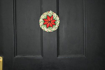 WHOLESALE Woven Poinsettia Round Ornament
